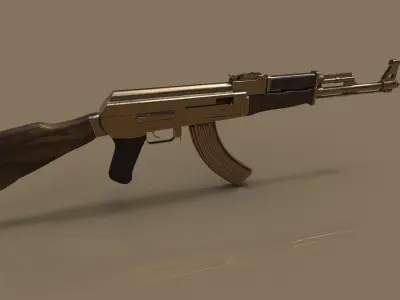 Low Poly Ak47 Model - 12k tris Low-poly 3D model