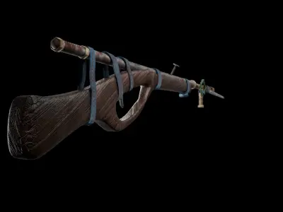 Rust Handmade Rifle Low-poly 3D model