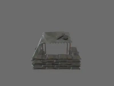 Sack Barricade Low-poly 3D model