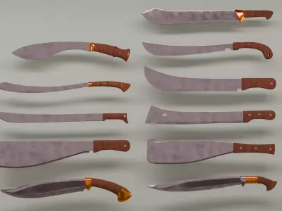 Machetes Weapon Pack 3D model