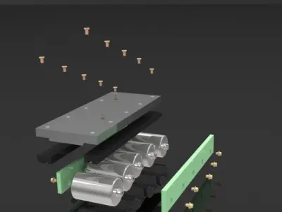Roller conveyor belt with two rollers Free 3D model