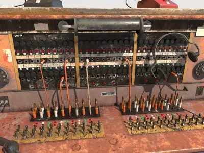 Old Double Telephone Switch 3D model