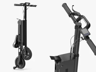  Folded Electric Bike Black 
