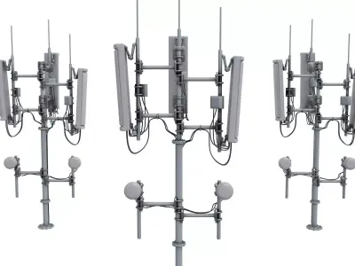 Rooftop Cell Phone Tower  3D model
