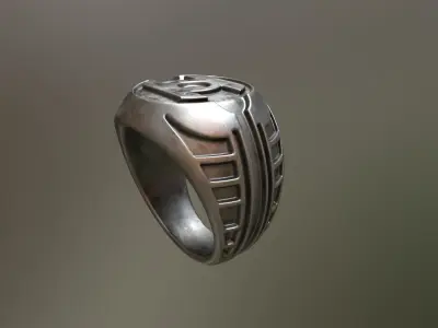 Stylized Green Lantern Ring 3D print model