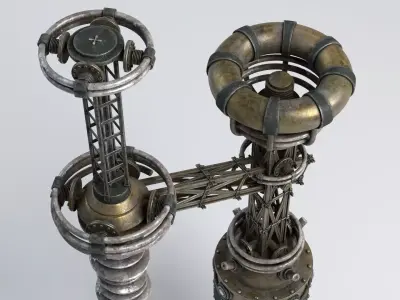 Tesla Coil corner retro 3D model