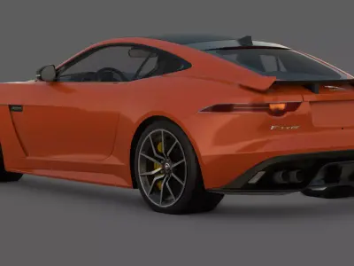 2016 Jaguar F-Type SVR Coupe 3D Model  British Super GT Low-poly 3D model