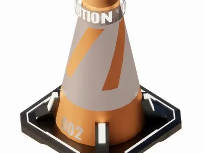 Sci-Fi Traffic Cone 002 Free 3D model