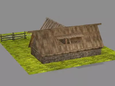 Medieval Viking House 06 Game Ready Low-poly 3D Model Low-poly 3D model