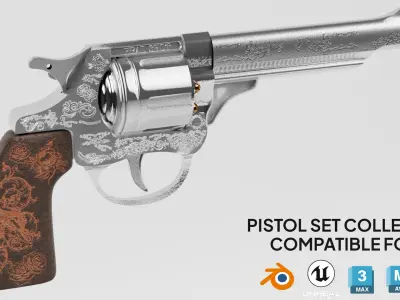 Pistol set collection 3D model