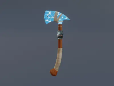 Water axe - Elemental axe - model 01 Low-poly 3D model