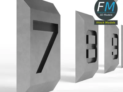 Engraved numbers 3D model