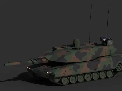 KF51 Panther MBT Game Ready Low-poly 3D model