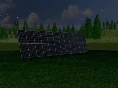 Photovoltaics for farmers 165 degrees 16m Low-poly 3D model