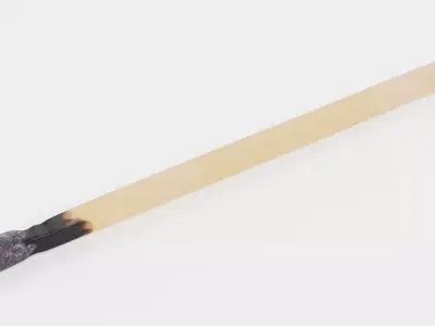 Burned Safety Match V1 - Realistic Single Matchstick 3D model