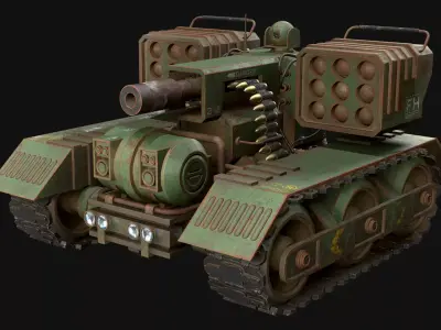 UGV Concept-3B-Forest-Rusty Low-poly 3D model