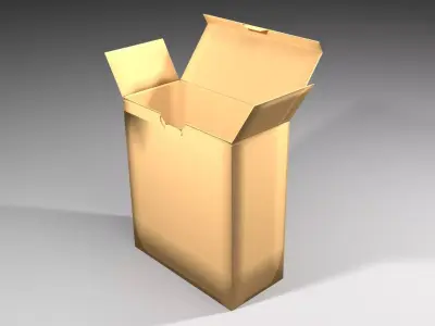 Cardboard Box - Rectangular High 3D model