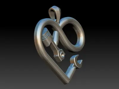 Piston Hearth Pendant 3D print model