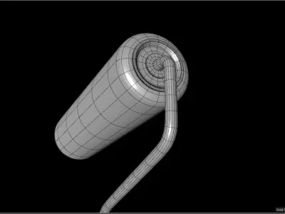 Round roller paint brush 3D model Free 3D model