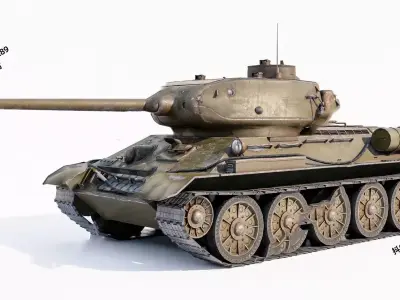 Four sets of modern war armored tanks 3D model