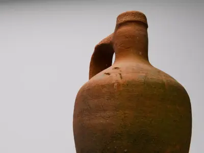 Weathered Clay Bottle  Low-poly 3D model