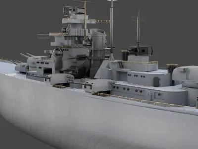 bismarck battel ship 3D model
