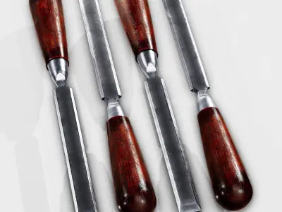 Chisel Nanite archviz and game ready with textures Low-poly 3D model