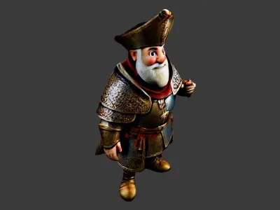 Cartoon Medieval King Low-poly 3D model