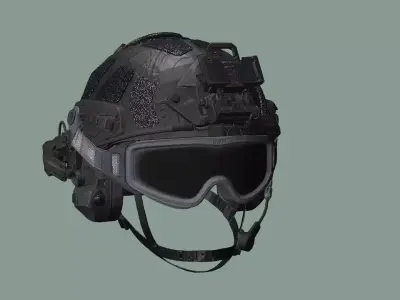 High Cut Tactical Helmet 3D Model Low-poly 3D model