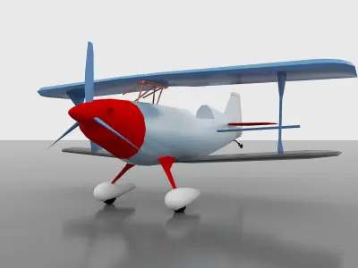 Airplane 3d Model biplane Free 3D model