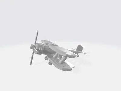 Vintage propeller plane Low-poly 3D model