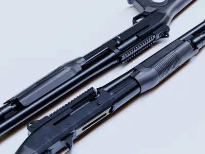 Benelli M3 Super-90 Low-poly 3D model