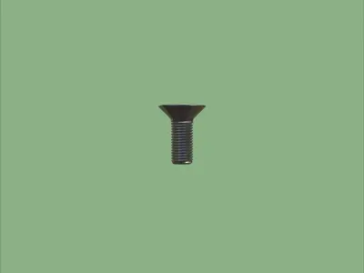 Steel Stained M3 Bolt Allen Counter Sink PBR 4K 3D model