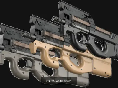 FN P90 Five-seveN SCAR-H SCAR-L M240 Bundle 3D Model Pack