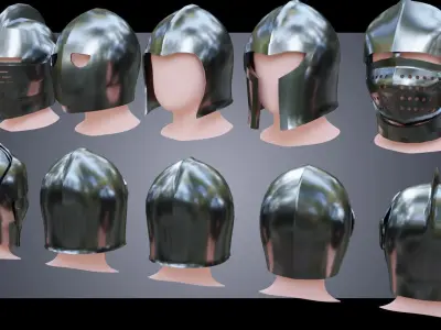 BASE HELMET MODELS 1-5 Low-poly 3D model