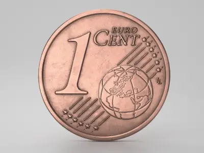 Euro Coins Collection PBR 3D model