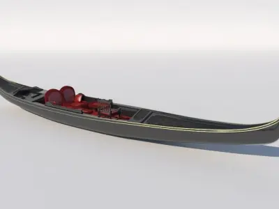 Venetian gondola 3D model 3D model
