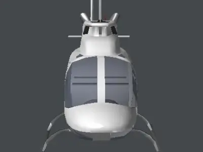 Helicopter Low-poly 3D model 7