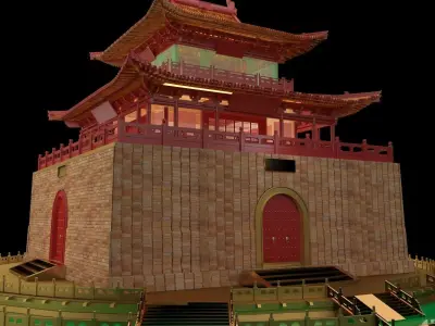 Chinese ancient house 3D model 4