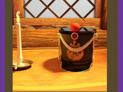 Napoleonic French Shako with Artillery Insignia 3D model