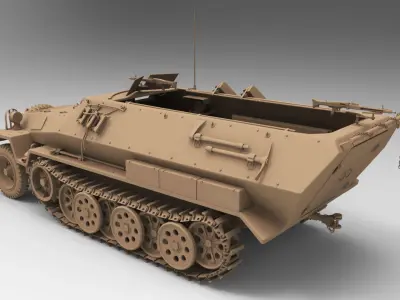 ww2 sdkfz 251 HighPoly  transport Vehicle  3D model