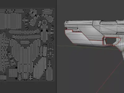 Futuristic Pistols Pack 2 Low-poly 3D model