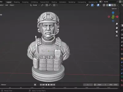 Navy SEAL Chess Piece 3D print model