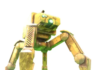 Sentry robot quadruped Low-poly 3D model