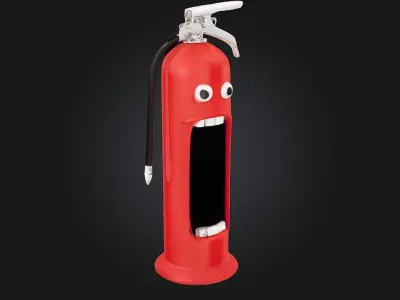 Fire Extinguisher Face  Quirky Safety with Personality 3D model