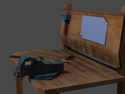 Workbench Low-poly 3D model purchase