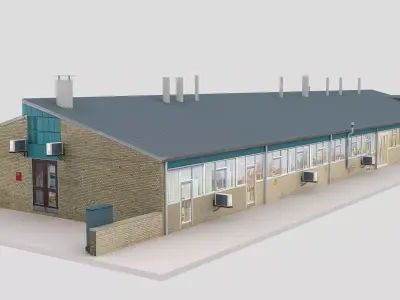 Realistic European City Block Building 04 Low-poly 3D model