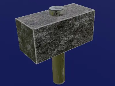 Low poly high quality model of Hammer for games Free low-poly 3D model