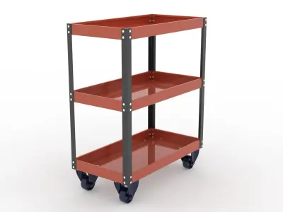 INDUSTRIAL PARTS TROLLEY Low-poly 3D model