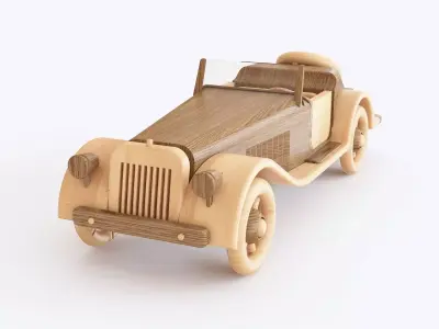 Wooden toy car 03 3D model